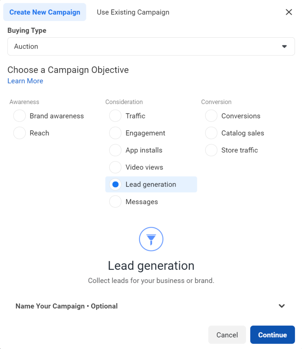 campaign objective lead generation